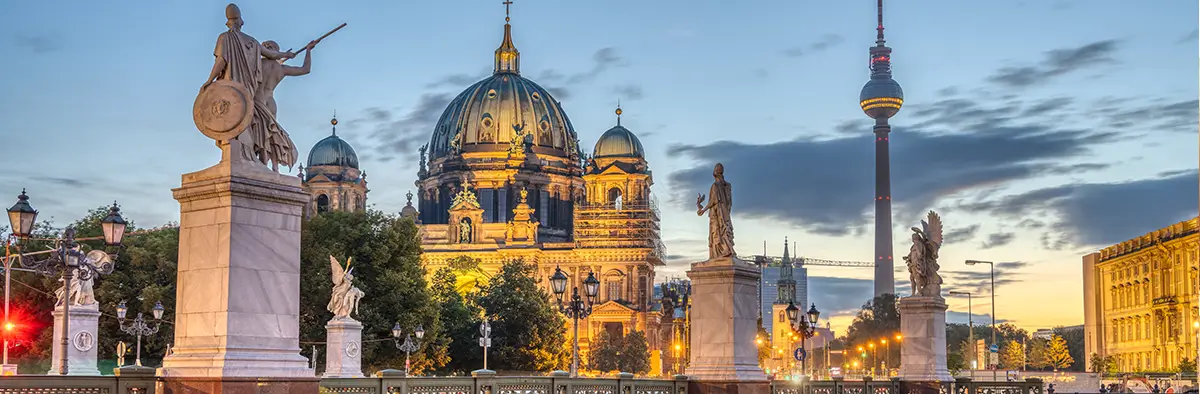 Vista sui monumenti tedeschi in una cittadina della germania